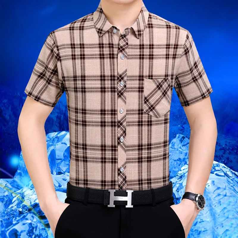 2021 men's new summer short sleeve shirt men's new loose large casual Plaid Shirt
2021 men's new summer short sleeve shirt men's new loose large casual Plaid Shirt