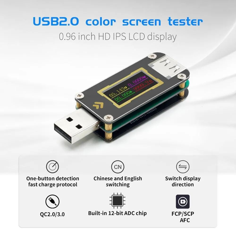 FNB28 Current and Voltage Meter USB Tester QC2.0/QC3.0/FCP/SCP/AFC Fast Charging Protocol Trigger Capacity Test
FNB28 Current and Voltage Meter USB Tester QC2.0/QC3.0/FCP/SCP/AFC Fast Charging Protocol Trigger Capacity Test