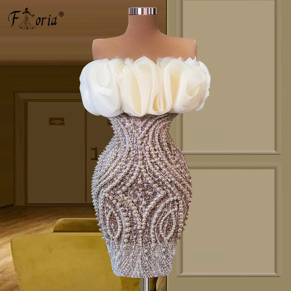 African Short Prom Dress Off the Shoulder Beads Pearls Ruffles vestidos de noiva Cocktail Party Gowns Sexy Evening Party Wear
African Short Prom Dress Off the Shoulder Beads Pearls Ruffles vestidos de noiva Cocktail Party Gowns Sexy Evening Party Wear