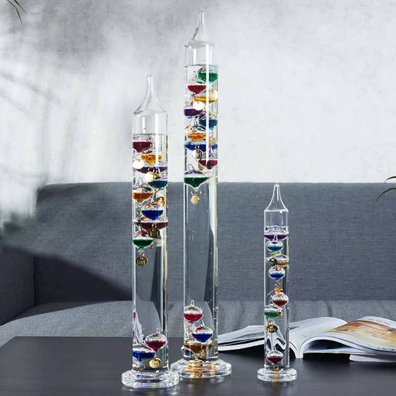 Creative Multi-Colored Spheres Galileo Thermometer Office Living Room Swing Ball Physics Temperature Gauge Table Decor
Creative Multi-Colored Spheres Galileo Thermometer Office Living Room Swing Ball Physics Temperature Gauge Table Decor