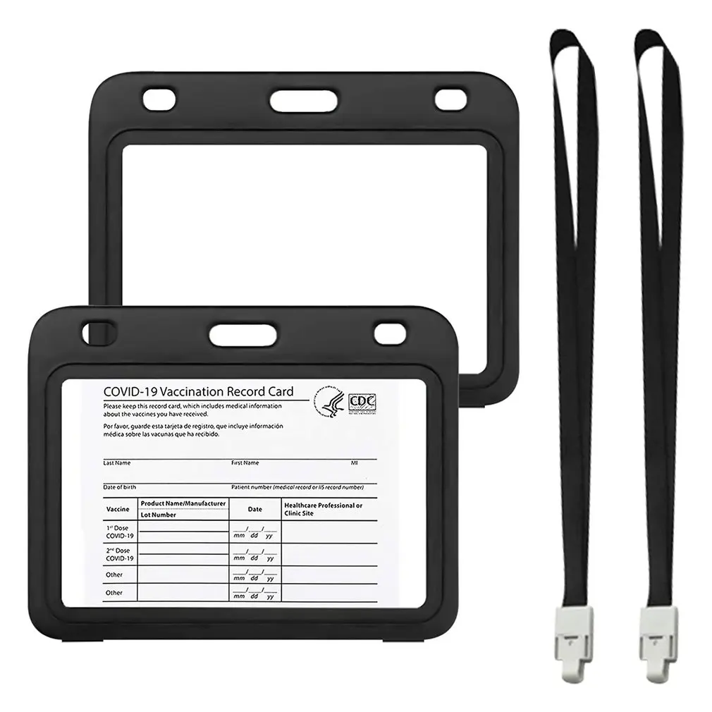 2 Pcs Vaccine CDC Vaccination Card Protector ID Card Holder With Lanyard Horizontal Style Plastic Badge Card Holder
2 Pcs Vaccine CDC Vaccination Card Protector ID Card Holder With Lanyard Horizontal Style Plastic Badge Card Holder