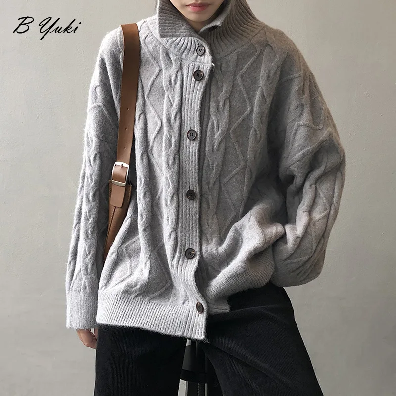 Blessyuki Casual Turn-down Single-breasted Cashmere Sweaters Women Korean Vintage Twist Kintted Cardigan Female Loose Soft Tops
Blessyuki Casual Turn-down Single-breasted Cashmere Sweaters Women Korean Vintage Twist Kintted Cardigan Female Loose Soft Tops