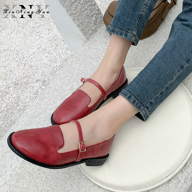 Women Flats Mary Janes Handmade Shoes Woman Vintage Retro Soft Real Leather Ladies Casual Sneakers Fashion Sheepskin Oxfords | Обувь