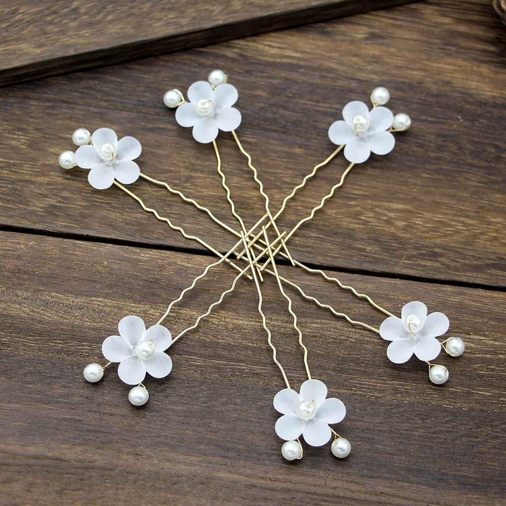 6PCS White Frosted Flowers Hairpin Fashion Pearl Hair 2 Prong U Shape Hair Chopsticks Hair Accessories for Girls Wedding Bridal
6PCS White Frosted Flowers Hairpin Fashion Pearl Hair 2 Prong U Shape Hair Chopsticks Hair Accessories for Girls Wedding Bridal