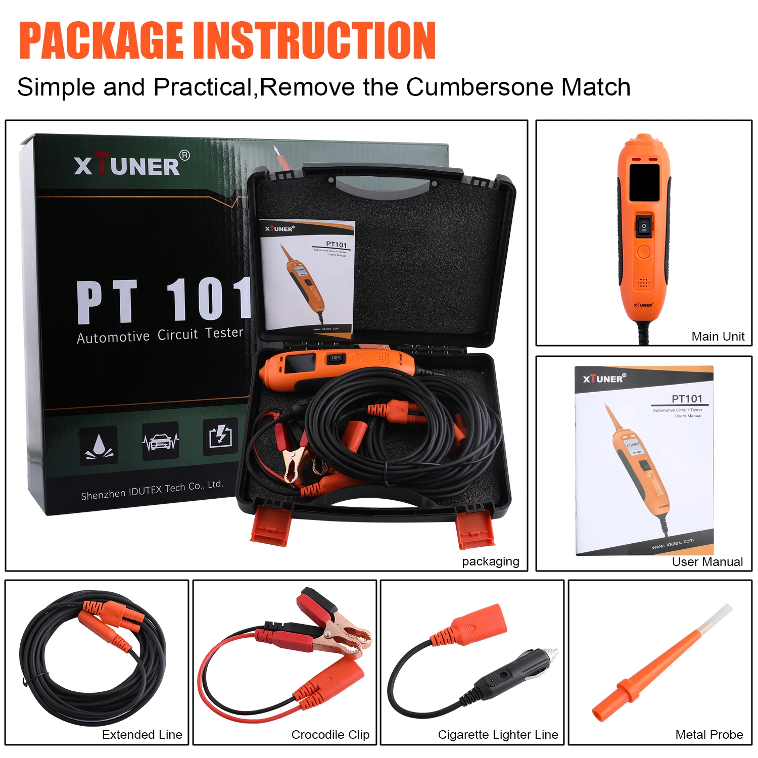 Xtuner PT101 12V/24V Car Battery Tester DC/AC Power Probe Circuit Tester Auto Electrical System Diagnostics Tool Car Accessories
Xtuner PT101 12V/24V Car Battery Tester DC/AC Power Probe Circuit Tester Auto Electrical System Diagnostics Tool Car Accessories