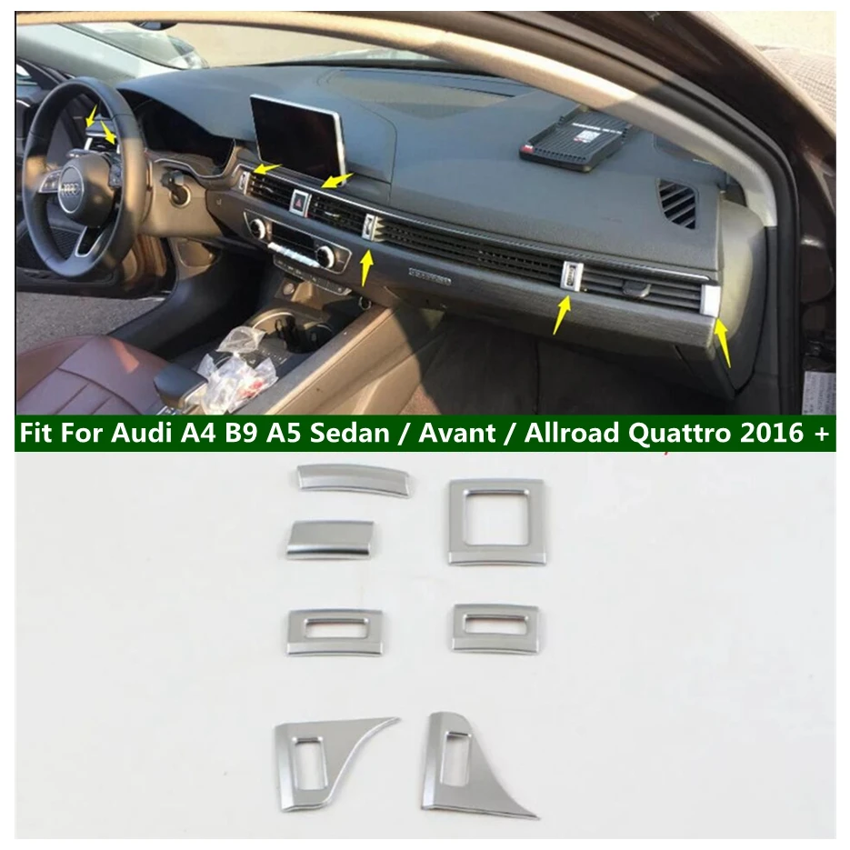 

Lapetus 7Pcs Air Conditioning AC Outlet Vent Cover Trim Matte Fit For Audi A4 B9 A5 Sedan / Avant / Allroad Quattro 2016 - 2020