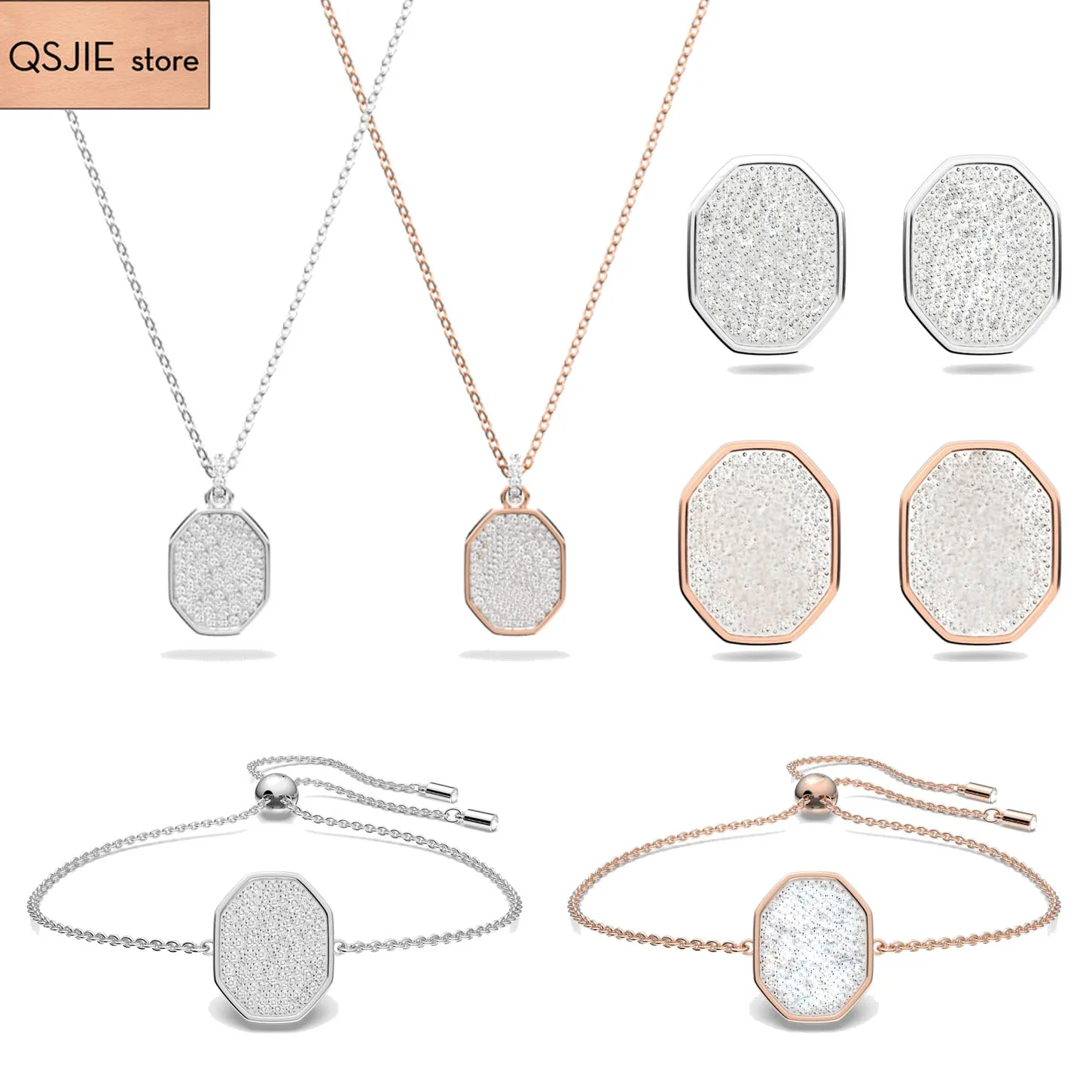 SWA 2022 new boutique jewelry, exquisite radian square shape, fashionable women's new charm suit
SWA 2022 new boutique jewelry, exquisite radian square shape, fashionable women's new charm suit