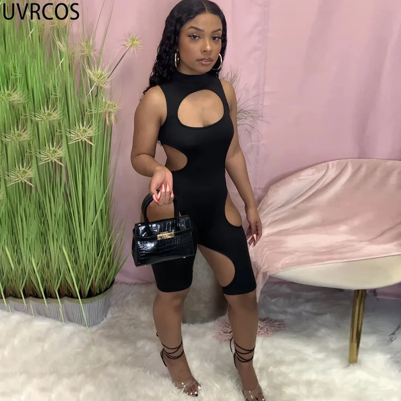 UVRCOS Women Rompers Sexy Cut Out Slim Playsuits 2021 Trend Summer Solid Jumpsuits-Shorts Stand Neck Elastic Sleeveless Overalls
UVRCOS Women Rompers Sexy Cut Out Slim Playsuits 2021 Trend Summer Solid Jumpsuits-Shorts Stand Neck Elastic Sleeveless Overalls