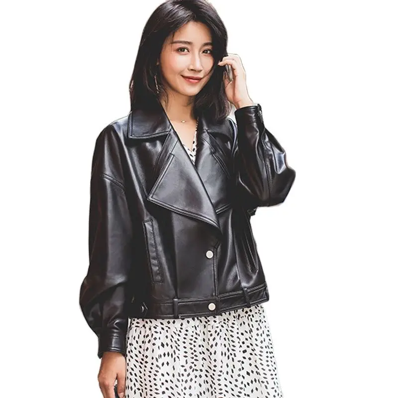 Autumn Faux Leather Jacket Women Loose Turndown Collar Ladies Biker Punk Jackets Single Breasted Motorcycle Leather Coats
Autumn Faux Leather Jacket Women Loose Turndown Collar Ladies Biker Punk Jackets Single Breasted Motorcycle Leather Coats