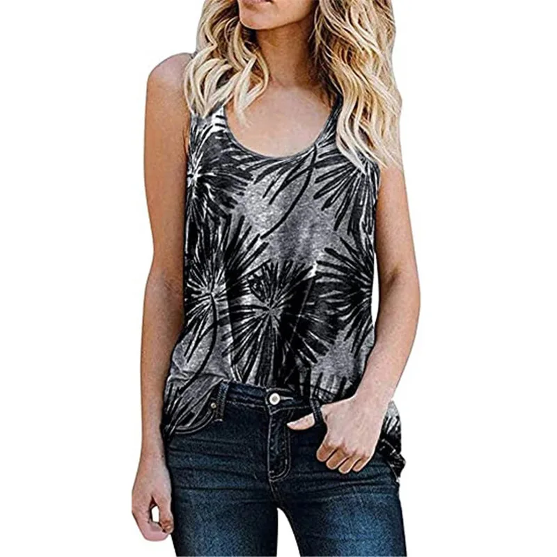Top Women's t-shirts spring and summer traf casual sleeveless vest harajuku round neck leopard print flowers Women's t-shirts 9 
Top Women's t-shirts spring and summer traf casual sleeveless vest harajuku round neck leopard print flowers Women's t-shirts 9