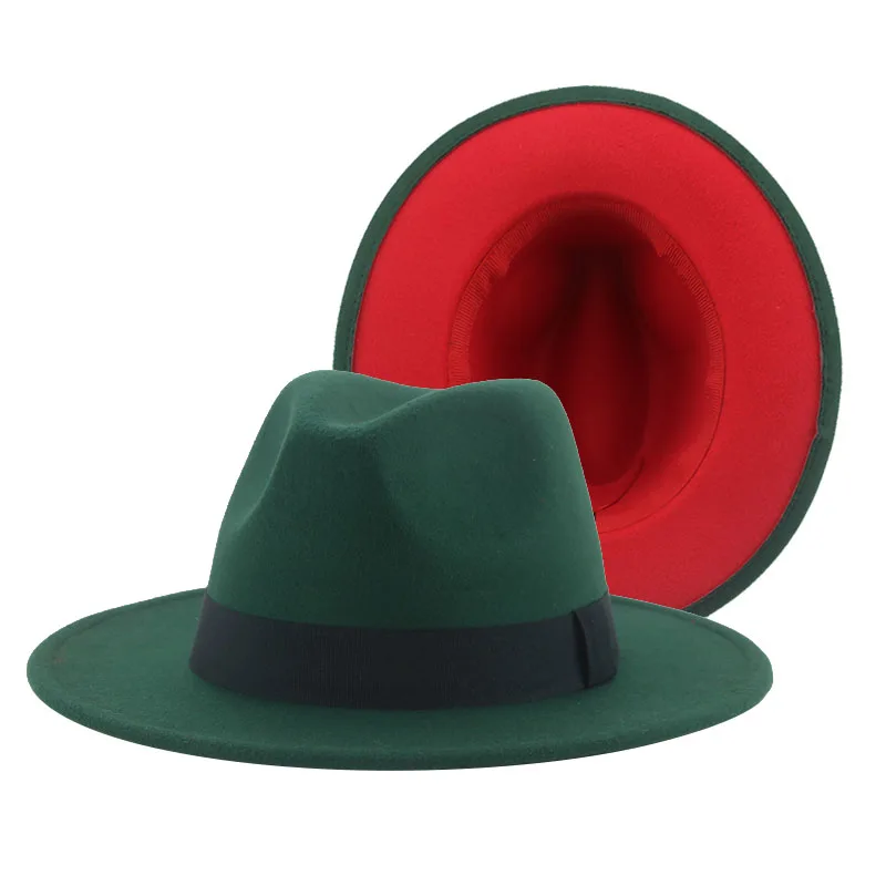 

Шляпа женская шляпа фетровые шляпы головные уборы для мужчин Лоскутные цветные ремешки модные фетровые аксессуары шляпы зимняя фетровая ш...