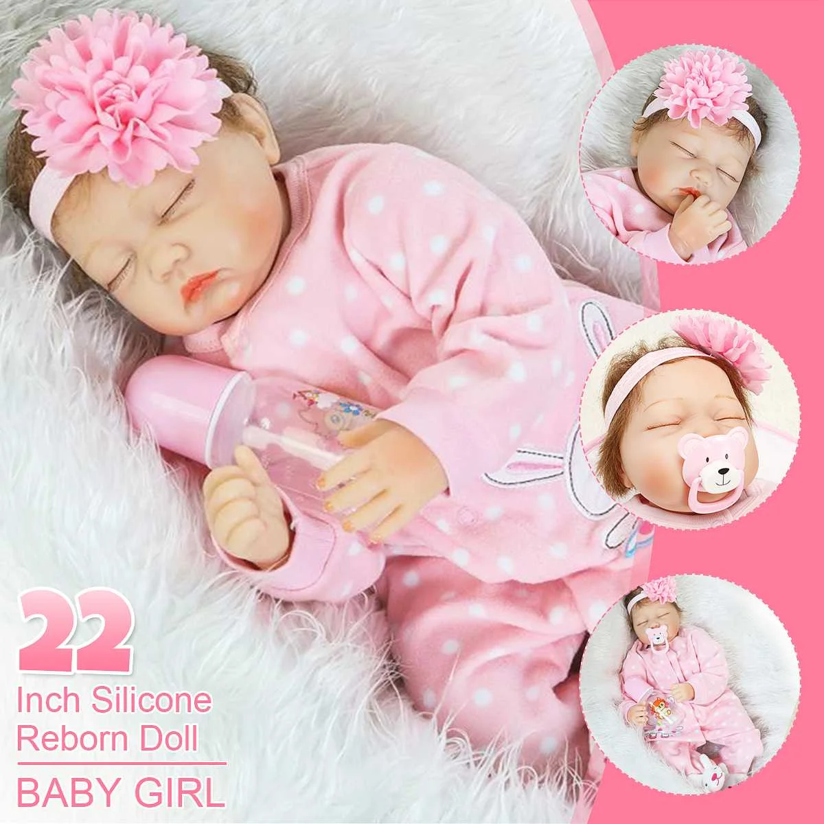 22 Inch 55cm Doll Reborn Toddler Soft Silicone Reborn Dolls Soft Body Lifelike Menina Christmas Surprice Girl Gifts Newborn Baby
22 Inch 55cm Doll Reborn Toddler Soft Silicone Reborn Dolls Soft Body Lifelike Menina Christmas Surprice Girl Gifts Newborn Baby