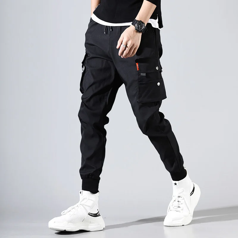 Брюки мужские в стиле хип-хоп брюки-карго Крейк-поп повседневные облегающие