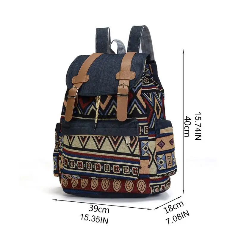 Women Canvas Vintinge Backpack Ethnic Backpack Bohemian Daypack Schoolbag
Women Canvas Vintinge Backpack Ethnic Backpack Bohemian Daypack Schoolbag