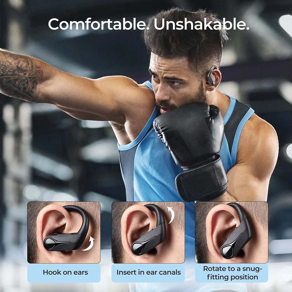 Mpow Flame Solo Wireless Earbuds Sports Bluetooth Earphones Ear Hook design with Mic 28Hrs Playtime IPX7 Waterproof for Running |