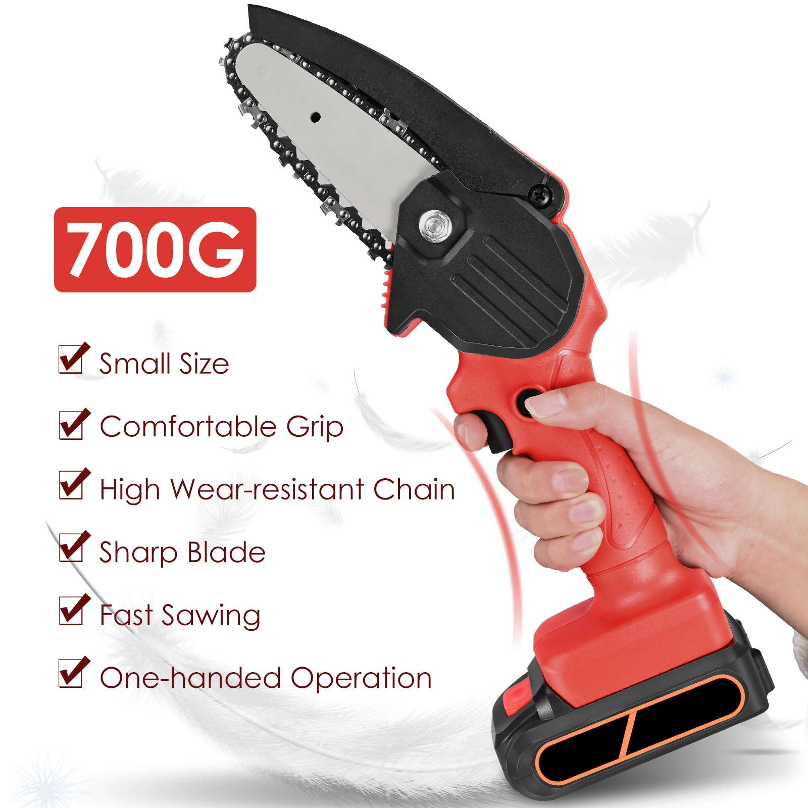 24V Mini Chainsaw 4-Inch Cordless Electric Chainsaw Portable Handheld Electric Saw For Tree Branch Wood Cutter Pruning Chainsaw
24V Mini Chainsaw 4-Inch Cordless Electric Chainsaw Portable Handheld Electric Saw For Tree Branch Wood Cutter Pruning Chainsaw
