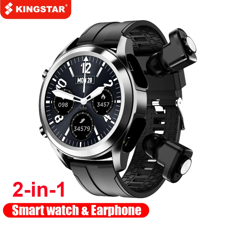 KINGSTAR умные часы Bluetooth TWS наушники 2 в 1 многофункциональная беспроводная гарнитура Музыка пульсометр спортивный Шагомер Умные часы
KINGSTAR умные часы Bluetooth TWS наушники 2 в 1 многофункциональная беспроводная гарнитура Музыка пульсометр спортивный Шагомер Умные часы