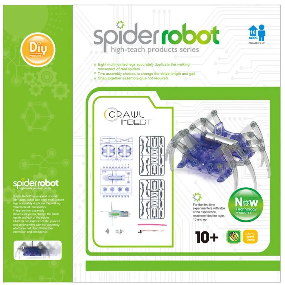 Electric Spider Shape Robot Diy Assemble Puzzle Toy for Scientific Experiments Kids Student Toy
Electric Spider Shape Robot Diy Assemble Puzzle Toy for Scientific Experiments Kids Student Toy