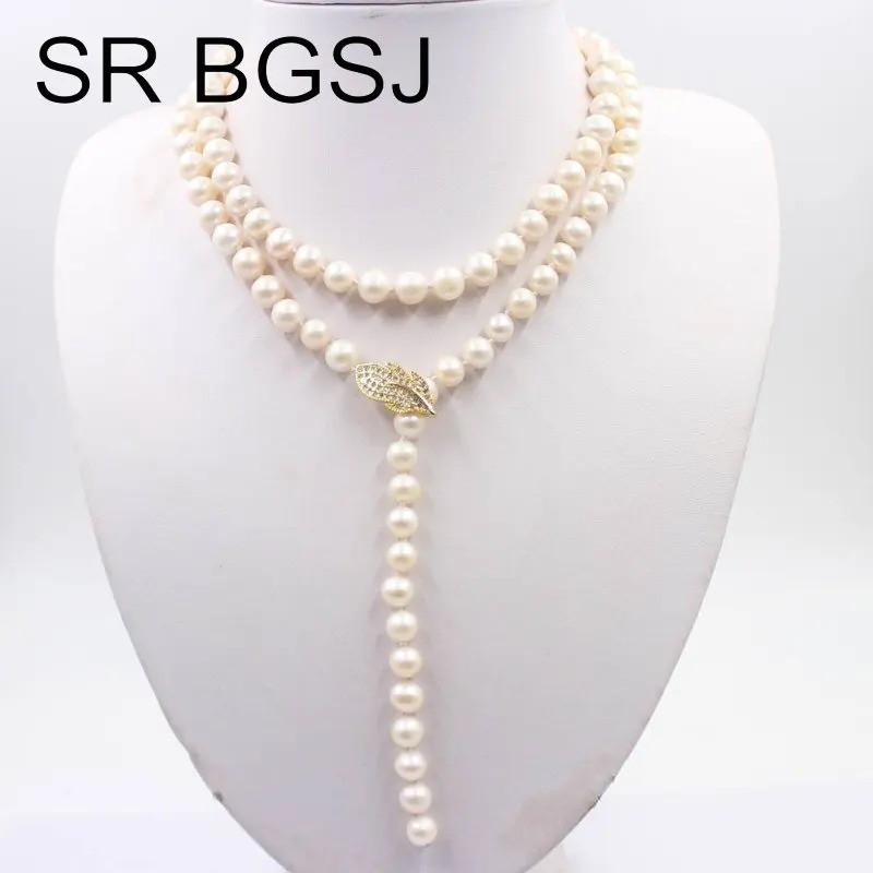 Free Shipping SR 8-9mm 35inch Natural Freshwater Pearl Beads Knot Strand Leaf Clasp Women Long Necklace 35inch
Free Shipping SR 8-9mm 35inch Natural Freshwater Pearl Beads Knot Strand Leaf Clasp Women Long Necklace 35inch