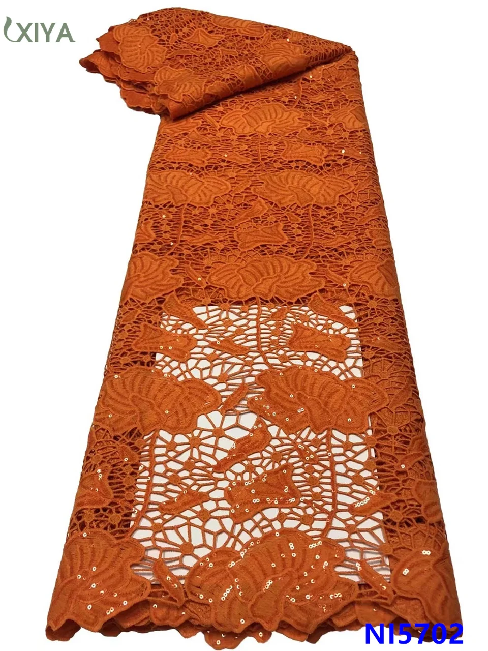 New Arrival Nigerian Mesh Lace French Milk Silk Lace Burnt Orange African Lace Fabric with Sequins for Wedding Party NI5702
New Arrival Nigerian Mesh Lace French Milk Silk Lace Burnt Orange African Lace Fabric with Sequins for Wedding Party NI5702