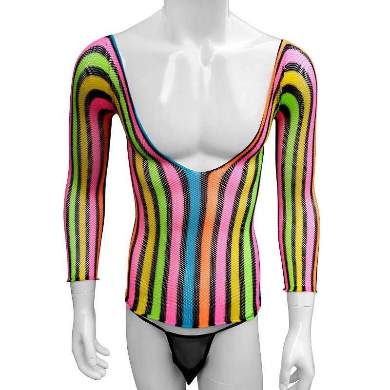 Sexy Men Deep V Low Cut Bodystocking lingerie Sissy Cross Dress Sexy Fetish Fishnet Hot Shirt Rainbow Costume Long Sleeve
Sexy Men Deep V Low Cut Bodystocking lingerie Sissy Cross Dress Sexy Fetish Fishnet Hot Shirt Rainbow Costume Long Sleeve