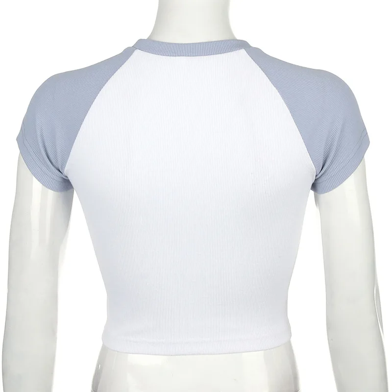 Casual Angel Print Short Sleeve Patchwork Crop Top 2020 Summer Women Sexy Skinny T shirt Female Streetwear Tee Tops
Casual Angel Print Short Sleeve Patchwork Crop Top 2020 Summer Women Sexy Skinny T shirt Female Streetwear Tee Tops