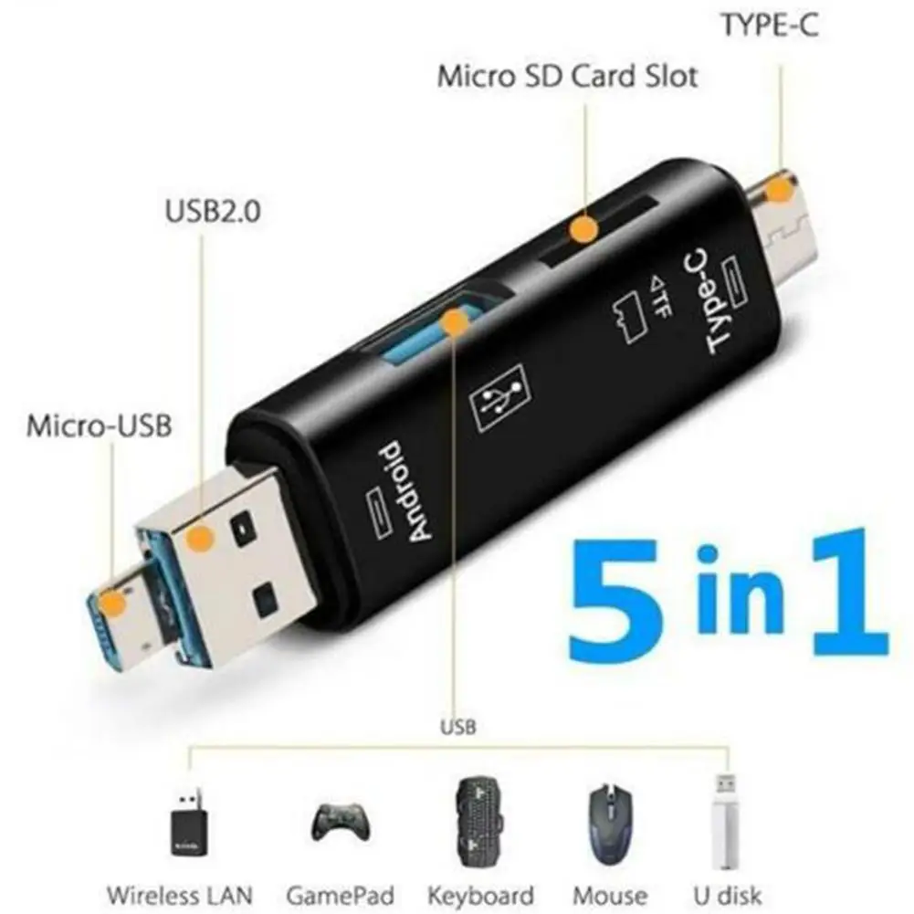 

All In 1 Card Reader SDHC SD TF MicroSD Card Reader USB PC Huawei Phone C Type For Macbook Adapter Xiaomi Android OTG Micro Y2Y8