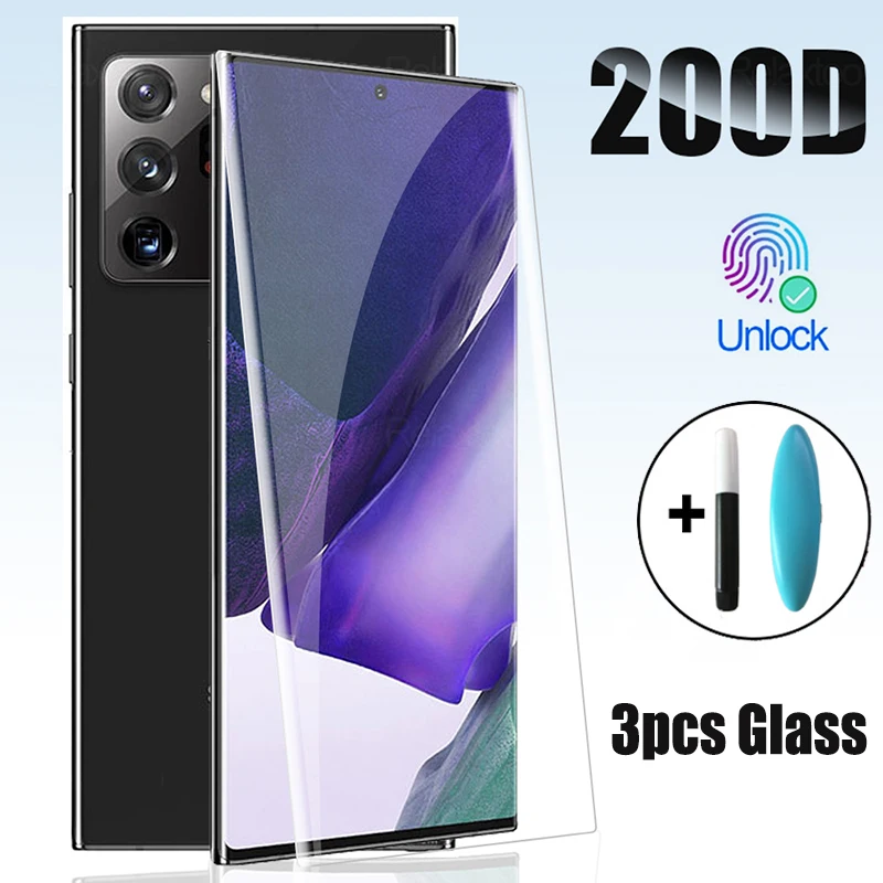 3 шт. UV защитная пленка из закаленного стекла для Samsung Galaxy S8 S9 S10 S20 Plus Ultra защита