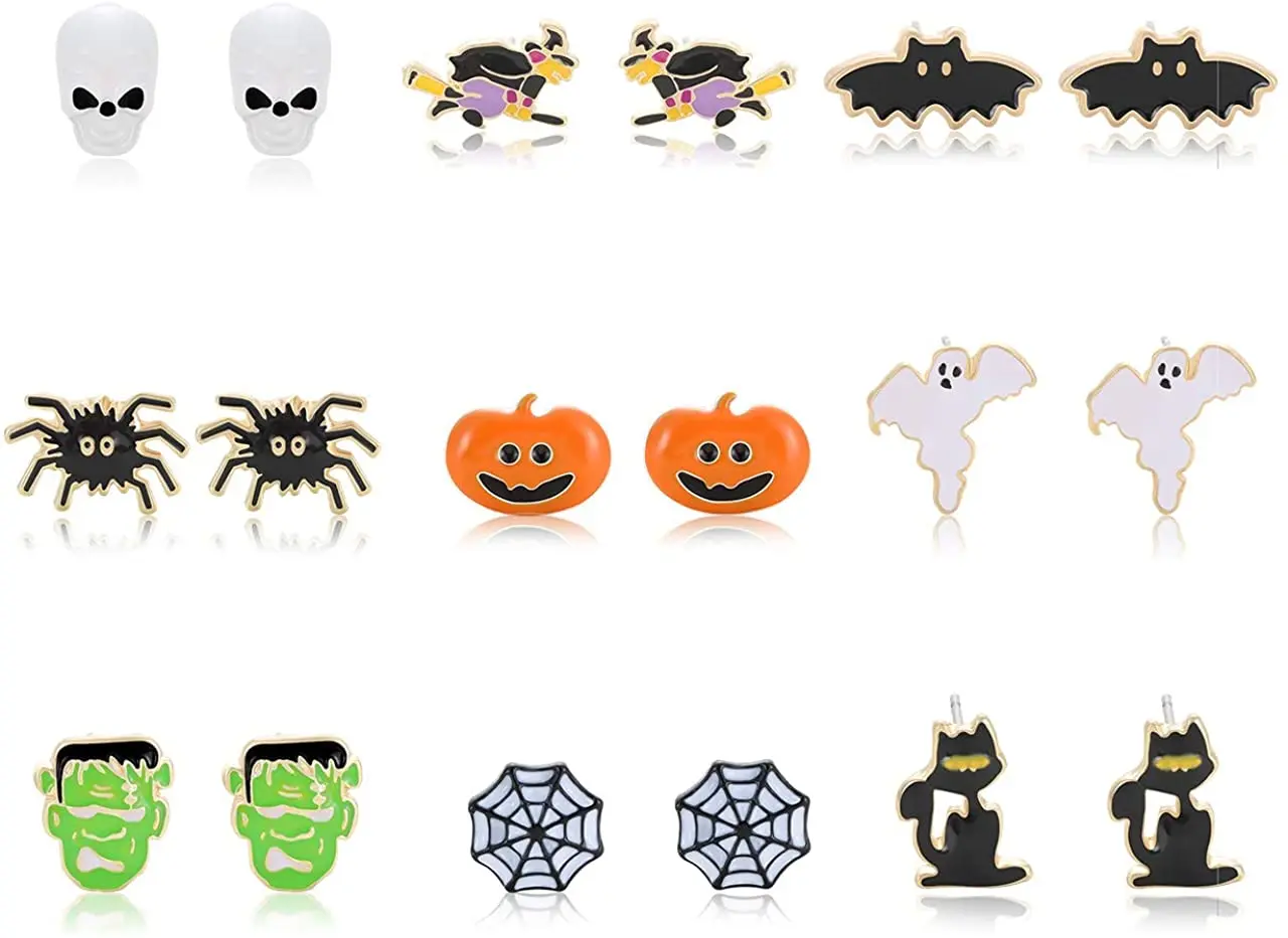 Набор сережек на Хэллоуин, серьги-гвоздики в виде тыквы-паука для женщин и девушек, набор украшений на Хэллоуин вечерние ринки
Набор сережек на Хэллоуин, серьги-гвоздики в виде тыквы-паука для женщин и девушек, набор украшений на Хэллоуин вечерние ринки