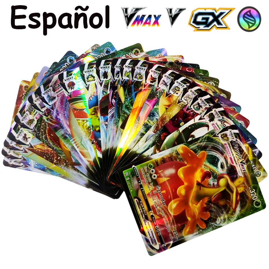 

Испанский Покемон Сияющие карты игра Español метка команда VMAX GX V Vmax битва карта торговая детская игрушка
