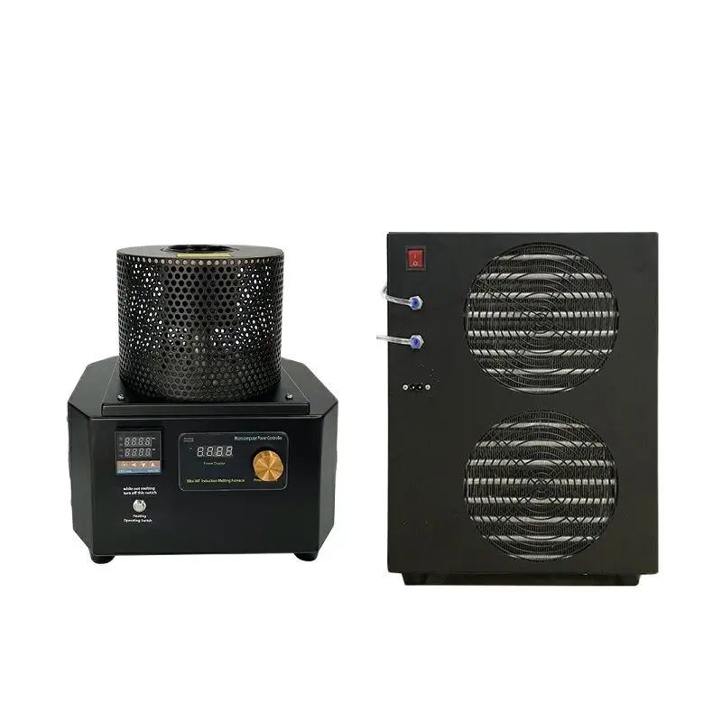 

220V 1200 Degrees 2KG Electric Jewelry Induction Melting Furnace With Water Chiller for Gold Silver Casting Smelting Machine