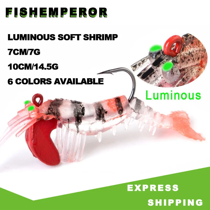 1PCS Luminous Soft Shrimp Fishing Lures Artificial Shrimp Baits 10cm 14.5g Soft Lure Bionic Bait With hook
1PCS Luminous Soft Shrimp Fishing Lures Artificial Shrimp Baits 10cm 14.5g Soft Lure Bionic Bait With hook
