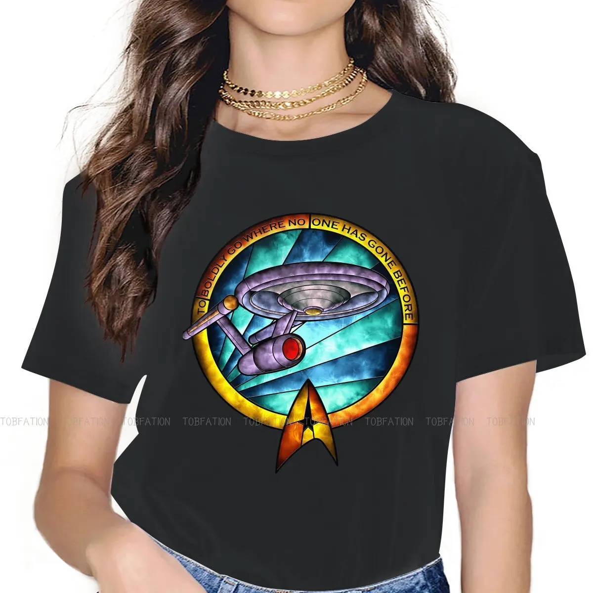 Discovery Ship Stained Glass Portrait Female Shirts Star Trek Plus size Vintage Women Top Harajuku Casual Feminine Blusas
Discovery Ship Stained Glass Portrait Female Shirts Star Trek Plus size Vintage Women Top Harajuku Casual Feminine Blusas