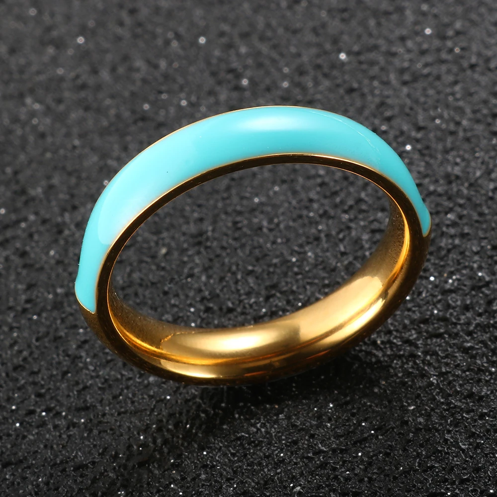 Trend Light Blue Enamel Rings Fashion Oil Dripping Grid Ring For Women Men Smooth Simple Stainless Steel Daily Party Jewelry New 
Trend Light Blue Enamel Rings Fashion Oil Dripping Grid Ring For Women Men Smooth Simple Stainless Steel Daily Party Jewelry New