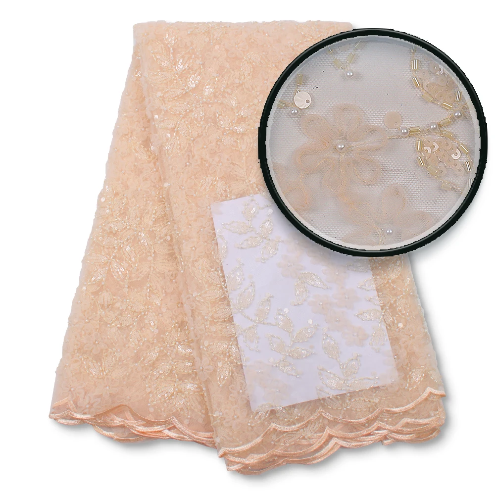New Arrival Handmade Beads Lace Embroidery African Lace Fabric High Quality French Nigerian Mesh Lace Fabrics for Sewing 4635B
New Arrival Handmade Beads Lace Embroidery African Lace Fabric High Quality French Nigerian Mesh Lace Fabrics for Sewing 4635B