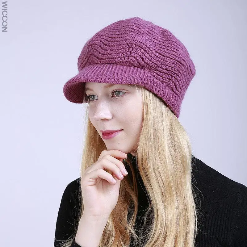 Winter Solid Plus Velvet Hat Women Fashion 100% Merino Wool Newsboy Cap Winter Hats Visor Beret Cold Weather Knitted Caps
Winter Solid Plus Velvet Hat Women Fashion 100% Merino Wool Newsboy Cap Winter Hats Visor Beret Cold Weather Knitted Caps