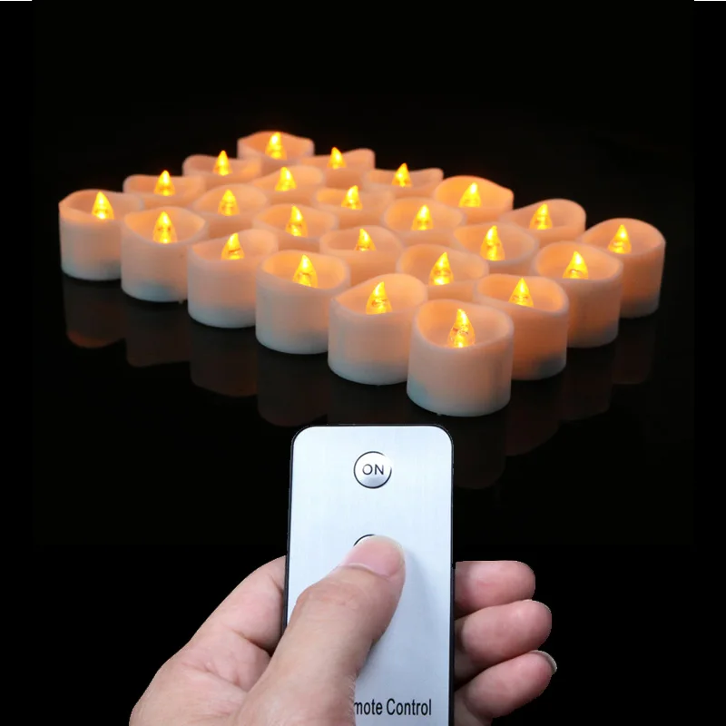 Pack of 12 Yellow Light Flickering LED Candle Lights With Remote Control Flameless Electric Tealight For Halloween
Pack of 12 Yellow Light Flickering LED Candle Lights With Remote Control Flameless Electric Tealight For Halloween