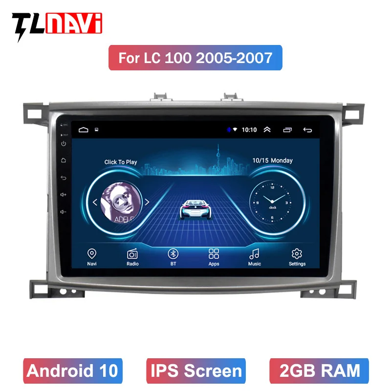 10 2 дюймов IPS 2.5D автомобильный dvd плеер на основе Android для Toyota Land cruiser 100 LC100 LC Авто gps