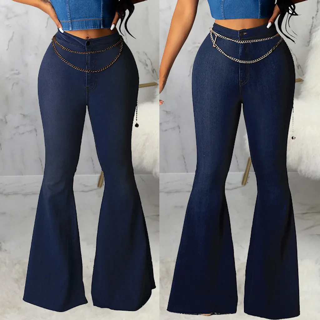 Fashion Denim Flare Pants Women Retro Ripped Jeans Wide Leg Trousers Lady Casual Bell-Bottoms Flare Pant Female#G7
Fashion Denim Flare Pants Women Retro Ripped Jeans Wide Leg Trousers Lady Casual Bell-Bottoms Flare Pant Female#G7