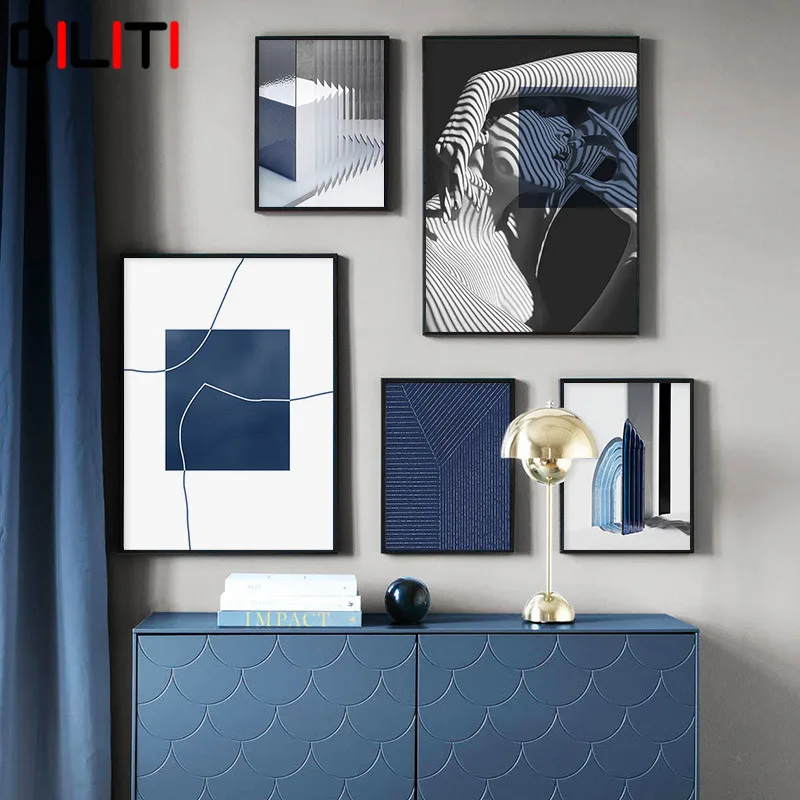 Modern Abstract Blue Geometric Space Canvas Painting Black and White Wall Art Figures Print Poster Pictures for Living Room
Modern Abstract Blue Geometric Space Canvas Painting Black and White Wall Art Figures Print Poster Pictures for Living Room