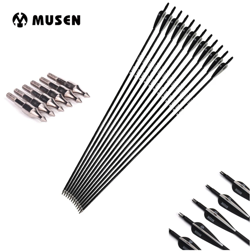 Spine500 Carbon Arrow 28/30/32 inch Black and White Feather fit Recurve/Compound Bow Archery Hunting Outdoor Activity
Spine500 Carbon Arrow 28/30/32 inch Black and White Feather fit Recurve/Compound Bow Archery Hunting Outdoor Activity