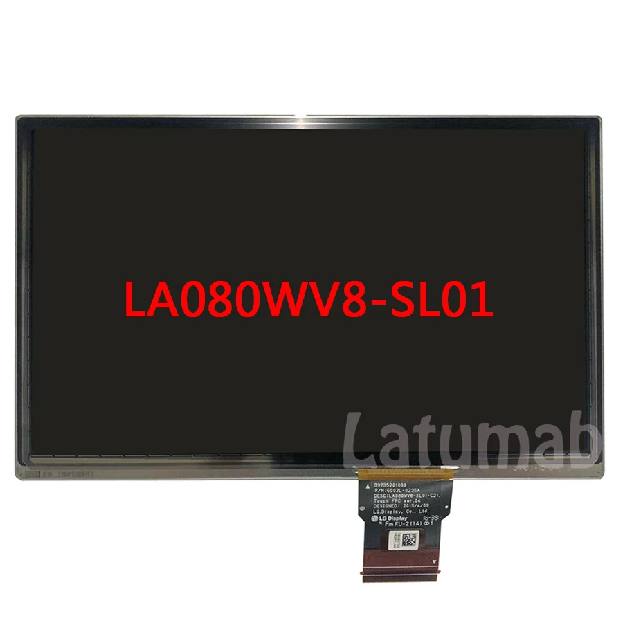 

8" LA080WV8-SL01 LCD Display for LG 800×480 LCD Screen TFT Panel Monitor with Touch Panel for Car DVD GPS Navigation Automotive