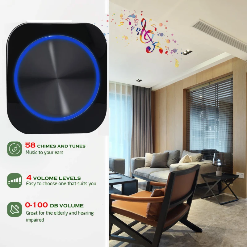 Self Powered Waterproof Wireless DoorBell Smart Home Long Distance Night Light Door Bell Automation Modules No Battery Required
Self Powered Waterproof Wireless DoorBell Smart Home Long Distance Night Light Door Bell Automation Modules No Battery Required