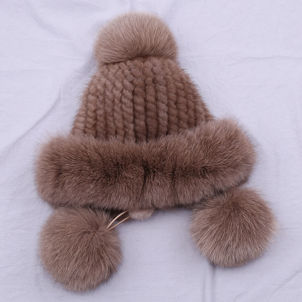 SUPPEV&SDDTIO Women's Winter Knitted Mink Fur Hat Ear Flap Fox Fur Pom Bomber Hats Caps Russian Hat Ushanka Trapper Snow Skiing
SUPPEV&SDDTIO Women's Winter Knitted Mink Fur Hat Ear Flap Fox Fur Pom Bomber Hats Caps Russian Hat Ushanka Trapper Snow Skiing