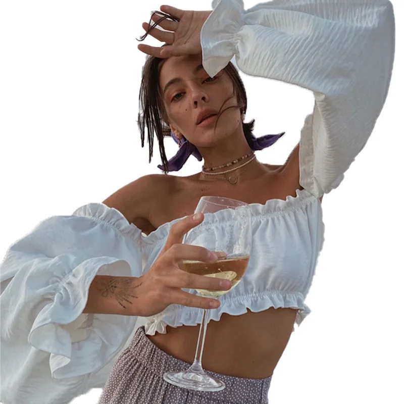 Summer T-shirt Female Top Crop Top Women Clothing 2021 Fashion Casual Sexy One Shoulder Long Sleeve Top Women Oversized T-shirt
Summer T-shirt Female Top Crop Top Women Clothing 2021 Fashion Casual Sexy One Shoulder Long Sleeve Top Women Oversized T-shirt