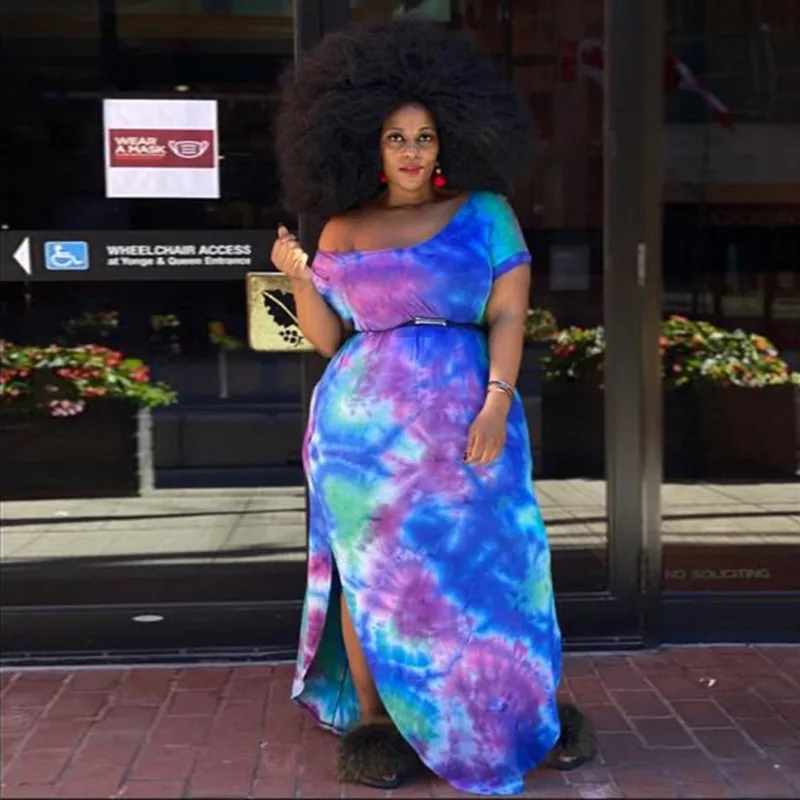 Summer Dress 2021 Plus Size 5XL Round Neck Split Tie Dye Printing Loose High Waist Sexy Straight Slim Fit Dating Shopping
Summer Dress 2021 Plus Size 5XL Round Neck Split Tie Dye Printing Loose High Waist Sexy Straight Slim Fit Dating Shopping