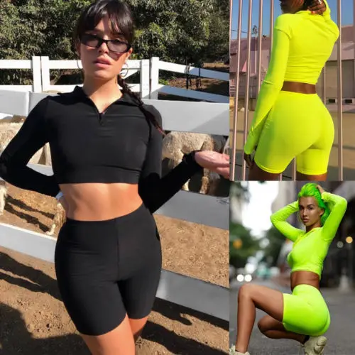 2020 Hot 2Pcs Women Tracksuits Long Sleeves zipper Crop Sweatshirt Top Jogging Shorts Pant Fitness Sports Suit Skinny Outfit
2020 Hot 2Pcs Women Tracksuits Long Sleeves zipper Crop Sweatshirt Top Jogging Shorts Pant Fitness Sports Suit Skinny Outfit