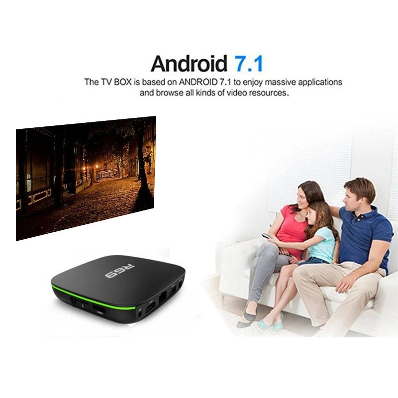 R69 Smart Android 7.1 Tv Box 2.4G Wifi H3 Quad-Core Set Top Box 1080P Hd 3D Movie Media Player Eu Plug
R69 Smart Android 7.1 Tv Box 2.4G Wifi H3 Quad-Core Set Top Box 1080P Hd 3D Movie Media Player Eu Plug