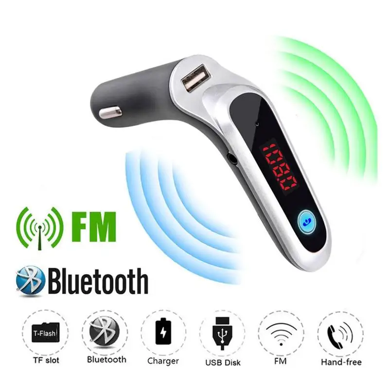 Hands-Free Mobile Phones Tablets Dsp Bluetooth Car Kit MP3 Music Player FM Transmitter USB TF Card Support Charger Wireless LCD |