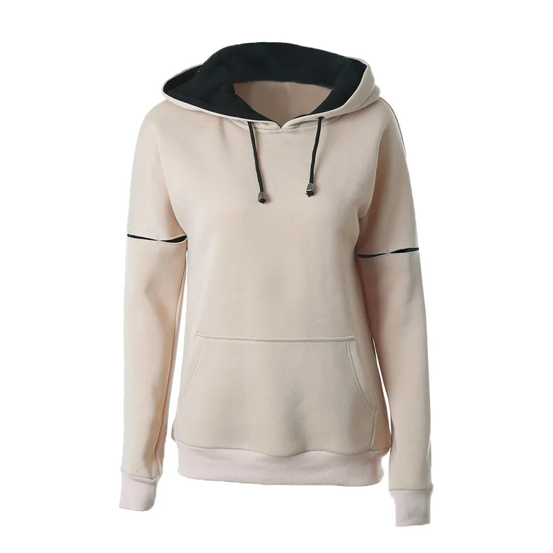 European and American women's hooded sweater sleeves color matching drop shoulder sleeve pocket drawstring top women
European and American women's hooded sweater sleeves color matching drop shoulder sleeve pocket drawstring top women